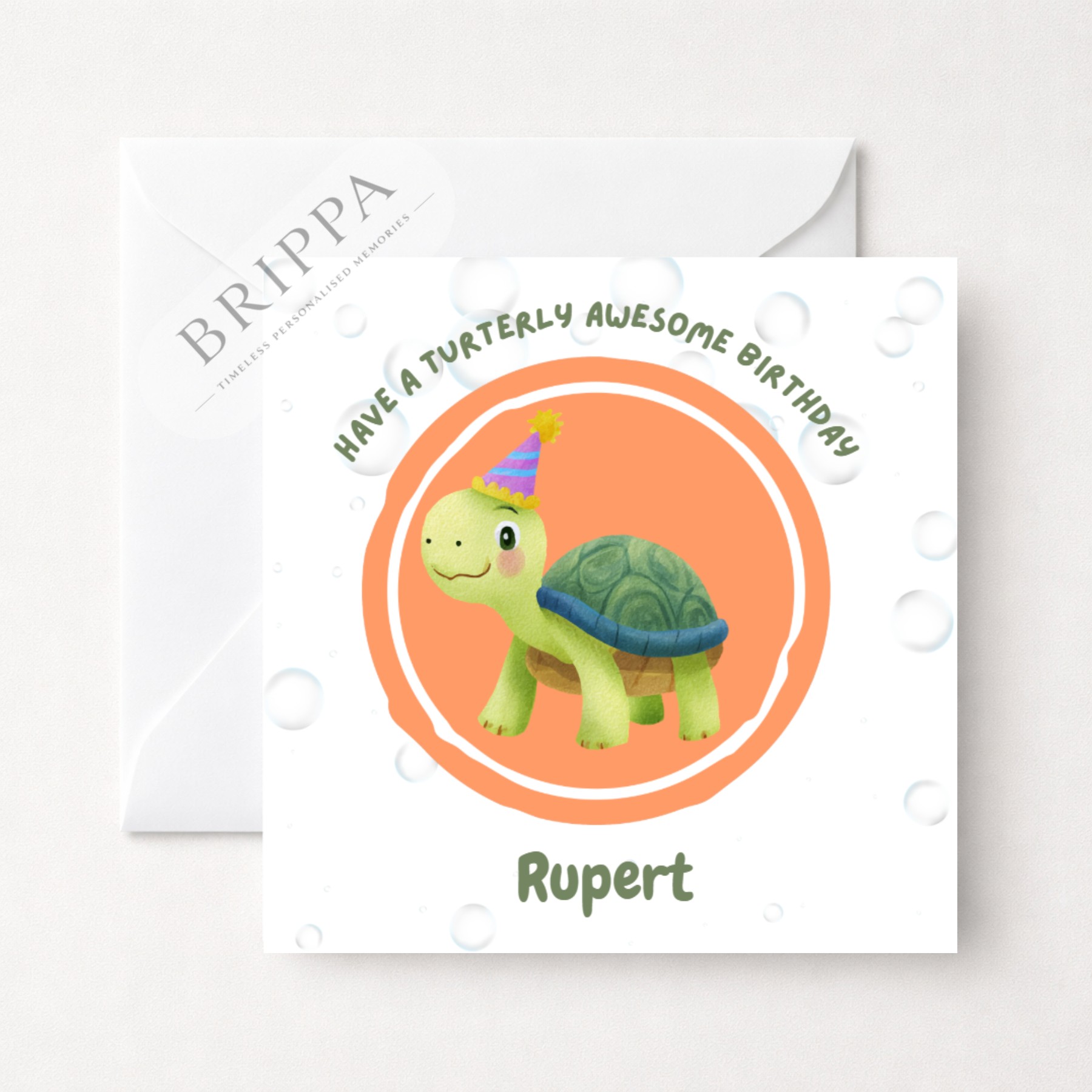 Personalised Turtle Birthday Card