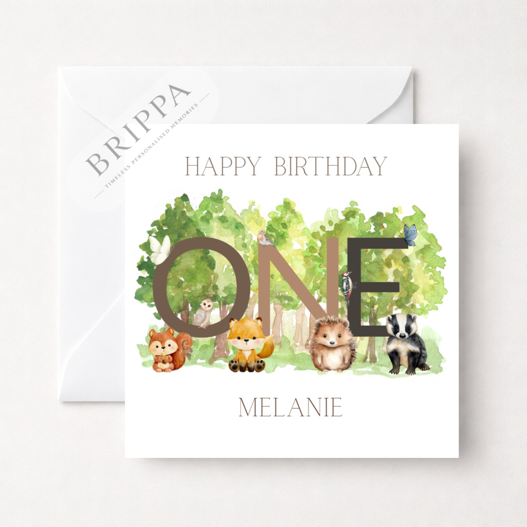 Personalised Woodland Animals Birthday Card